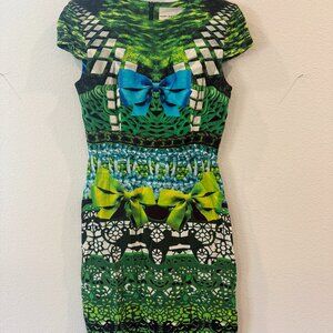 Mary Katrantzou Printed Cap Sleeve Sheath Dress